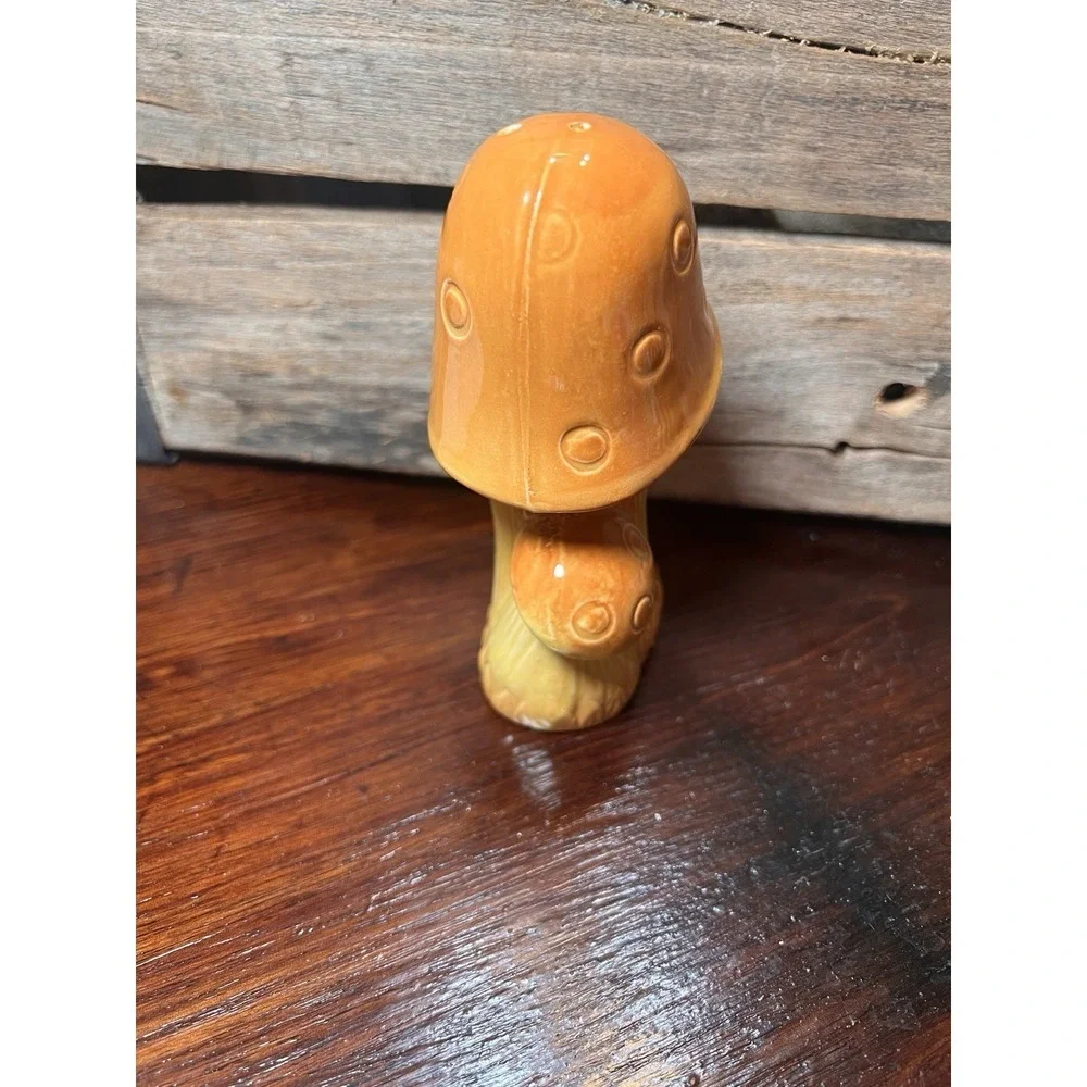Vintage MCM Tall Double Mushroom Porcelain Shaker Made in Japan Orange